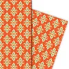 Paisley Geschenkpapier mit Lilien Ornament, orange zum Produktbild-Vorschau 2