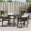 Gartenstühle mit Kissen 4 Stk. Braun Poly Rattan Produktbild-Vorschau 3