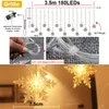 3,5m LED Schneeflocke Lichterkette Lichtervorhang Produktbild-Vorschau 5