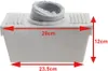 A white condenser unit for a tumble dryer with measurement indicators. Produktbild-Vorschau