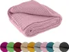 Kuscheldecke Strick OEKO-TEX 140x190 rosa - warme weiche Produktbild-Vorschau 1
