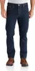 A person wearing dark blue jeans and brown boots, shown from the waist down. Podgląd zdjęcia produktu