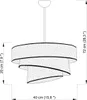 A technical drawing of a chandelier with dimensions indicated. Voir les images du produit