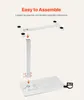 Image shows the assembly process of a white desk. Produktbild-Vorschau