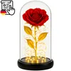 Rose éternelle en dôme de verre avec lumière LED | Fleur de Voir les images du produit 10