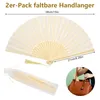 Handfächer, 2er Klein Handfächer aus Stoff für eine Produktbild-Vorschau 2
