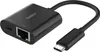 A black USB-C to Ethernet adapter with a USB-C cable attached. Produktbild-Vorschau