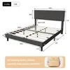 Lits rembourrés ProximaX 140 × 200 cm – Tissu en lin gris, Voir les images du produit 6