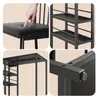 Collage of four close-up images showing details of a bar stool and a shelving unit. Podgląd zdjęcia produktu