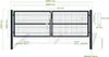 Doppelflügeliges Zauntor 3m RAZO H.100cm grau Produktbild-Vorschau 5