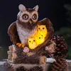HI LED-Solar Eule mit 3 Küken Gartenfigur mit warmweiße Produktbild-Vorschau 3