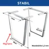 DanDiBo 2x nohy stolu z nerezové oceli 72 x 72 cm rám stolu Náhled obrázku produktu 2