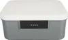 A gray and white lockbox with a combination lock is shown against a white background. Produktbild-Vorschau
