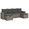 Design 6-tlg. Garten-Sofagarnitur mit Kissen Grau Poly Produktbild-Vorschau 2