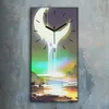 Wohnzimmer-Bild Leinwand Uhr Kunstdruck 30x60 Nacht Produktbild-Vorschau 2