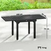 Gartentisch Ausziehbarer 80/160 x 80 cm Aluminium Esstisch Produktbild-Vorschau 3