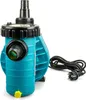 A turquoise and black water pump with a black power cord and plug, isolated on a white background. Produktbild-Vorschau