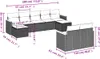 vidaXL 9-tlg. Garten-Sofagarnitur mit Kissen Schwarz Poly Produktbild-Vorschau 7