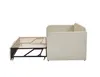 A beige sofa bed with its mattress frame extended, shown from the side against a white background. Anteprima dell’immagine prodotto