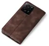 A brown flip case for a smartphone is shown against a white background. Produktbild-Vorschau
