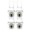 Four white security cameras are arranged in a two-by-two grid against a white background. Produktbild-Vorschau