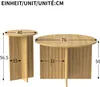 Merax table basse set de 2, plateau de table rond , 76x50 Voir les images du produit 5