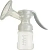 A transparent manual breast pump with a bottle attached, shown against a white background. Produktbild-Vorschau