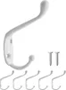 A set of white coat hooks with screws against a white background. Produktbild-Vorschau