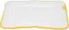 A white baby pillow with a yellow trim, shown from a top-down perspective. Produktbild-Vorschau