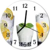 Glasuhr Wanduhr Küchenuhr Echt-Glas 30fi cm Zitrone gelb Produktbild-Vorschau 1