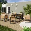 Merax Polyrattan-Esstisch-Set für 6 Personen, Gartenmöbel Produktbild-Vorschau 5