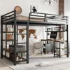 A loft bed with a desk and shelves in a room setting. Náhľad obrázku produktu