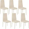 A set of six beige dining chairs arranged in two rows of three against a white background. Náhled obrázku produktu