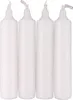 Four white candles are lined up against a white background. Produktbild-Vorschau