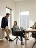 HowHomely THEO Chair Black Fabric - moderný dizajn, Náhľad obrázku produktu 4