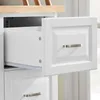 SoBuy Kücheninsel FKW41-II-WN mit geöffneter Schublade und Holz-Arbeitsplatte Produktbild-Vorschau