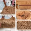 Retro Stroh-Strandtasche mit Reißverschluss – Produktbild-Vorschau 4