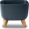 A square planter pot with wooden legs. Produktbild-Vorschau