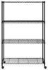 vidaXL Scaffale con 4 ripiani e rotelle 90x35x142 cm Nero Anteprima dell’immagine prodotto 4
