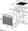 Diagram showing installation dimensions for a built-in oven and hob. Produktbild-Vorschau