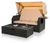 Mucola Fauteuil-cabine de plage en rotin Lit de bronzage Voir les images du produit 17