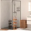 Badezimmer-Duschregal - schwarzes Metall/Akazienholz - Produktbild-Vorschau 6
