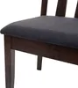 Close-up of a dark brown wooden chair with a dark gray fabric seat. Náhľad obrázku produktu