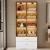 Merax Glasvitrine mit 2 Schubladen, mit LED, Hochschrank, Produktbild-Vorschau 2