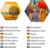 Belle Vous 4 Stk Sechseckige Leinwand Schwarz - 4 Produktbild-Vorschau 5