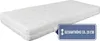 A white mattress is shown from a diagonal angle. Produktbild-Vorschau
