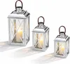 3er Set Edelstahl Glas Laternen Windlicht Gartenlaterne  H25/35/49cm Produktbild-Vorschau