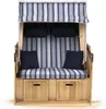 Strandkorb Ostsee 2-Sitzer 120cm breit in Weiß Beige Blau Produktbild-Vorschau 2