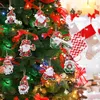 Christmas tree decorated with ornaments and lights, with stockings and gifts in the background. Produktbild-Vorschau