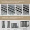 The image shows how the color of the curtains appears under different lighting conditions and on different devices. It also displays the curtains on various screens like phones, laptops, and monitors. Voir les images du produit